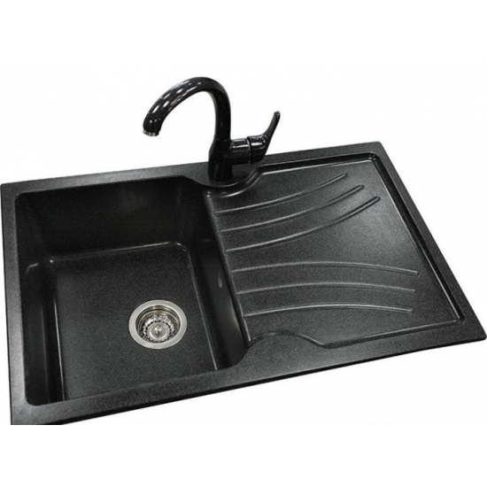 Ένθετος Νεροχύτης Γρανιτένιος Συνθετικός 86x50 Sanitec Classic 337 με 1 Γούρνα Granite Beige